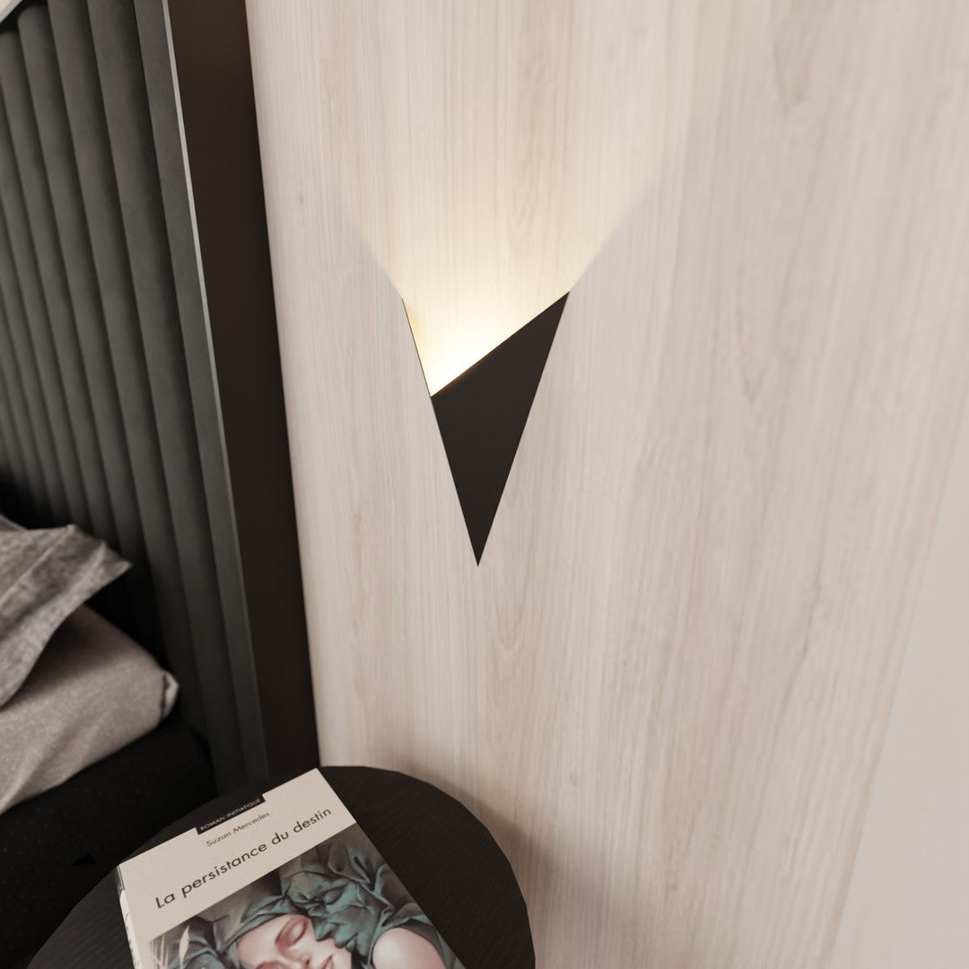 Wandlamp gepoedercoat staal minimalistisch zwart 19 x 30 cm, voor trap, gang en entree
