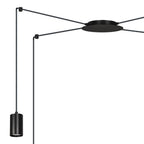 Hanglamp staal modern Traker zwart, 4 lichts, verstelbare hoogte, met 4 fittingen