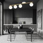 Plafondlamp Monza 4 lichts gepoedercoat staal en glas, wit met goud, modern – 100 cm breed