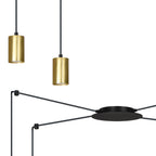 Hanglamp spider gepoedercoat staal modern zwart en goud, 4 lichts met GU10-fittingen