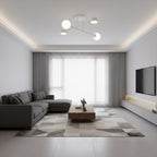 Plafondlamp gepoedercoat staal modern Holon wit, 4 fittingen – 64 x 64 x 23 cm voor woonkamer of hal