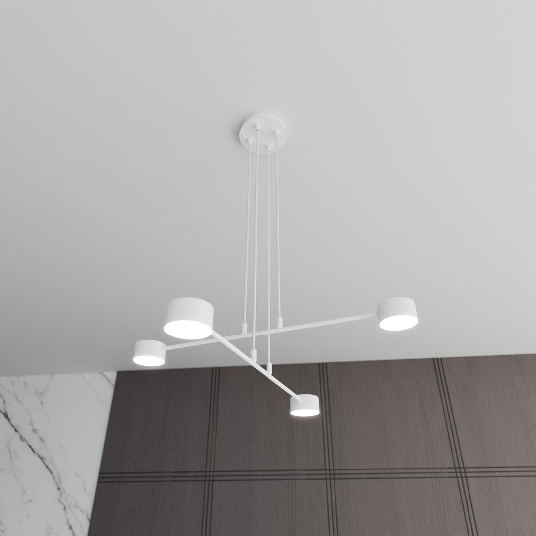Hanglamp gepoedercoat staal Scandinavisch wit 70 x 100 cm, voor eettafel, keuken en woonkamer