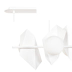 Hanglamp Drifton gepoedercoat staal en glas, wit, 4 fittingen E14, verstelbare hoogte, 90 x 100 cm