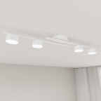 Plafondlamp gepoedercoat staal minimalistisch Fragment wit, 4 lichtpunten voor woonkamer, eetkamer en kantoor