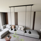 Hanglamp 4 lichts gepoedercoat staal minimalistisch zwart, 90 x 100 cm, voor woonkamer en eetkamer