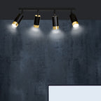 Plafondlamp gepoedercoat staal Hiro zwart en goud, 4 verstelbare spots – 60 cm breed