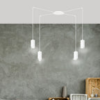 Hanglamp gepoedercoat staal Traker 4 lichts, wit, modern, met 4 GU10-fittingen en verstelbare hoogte