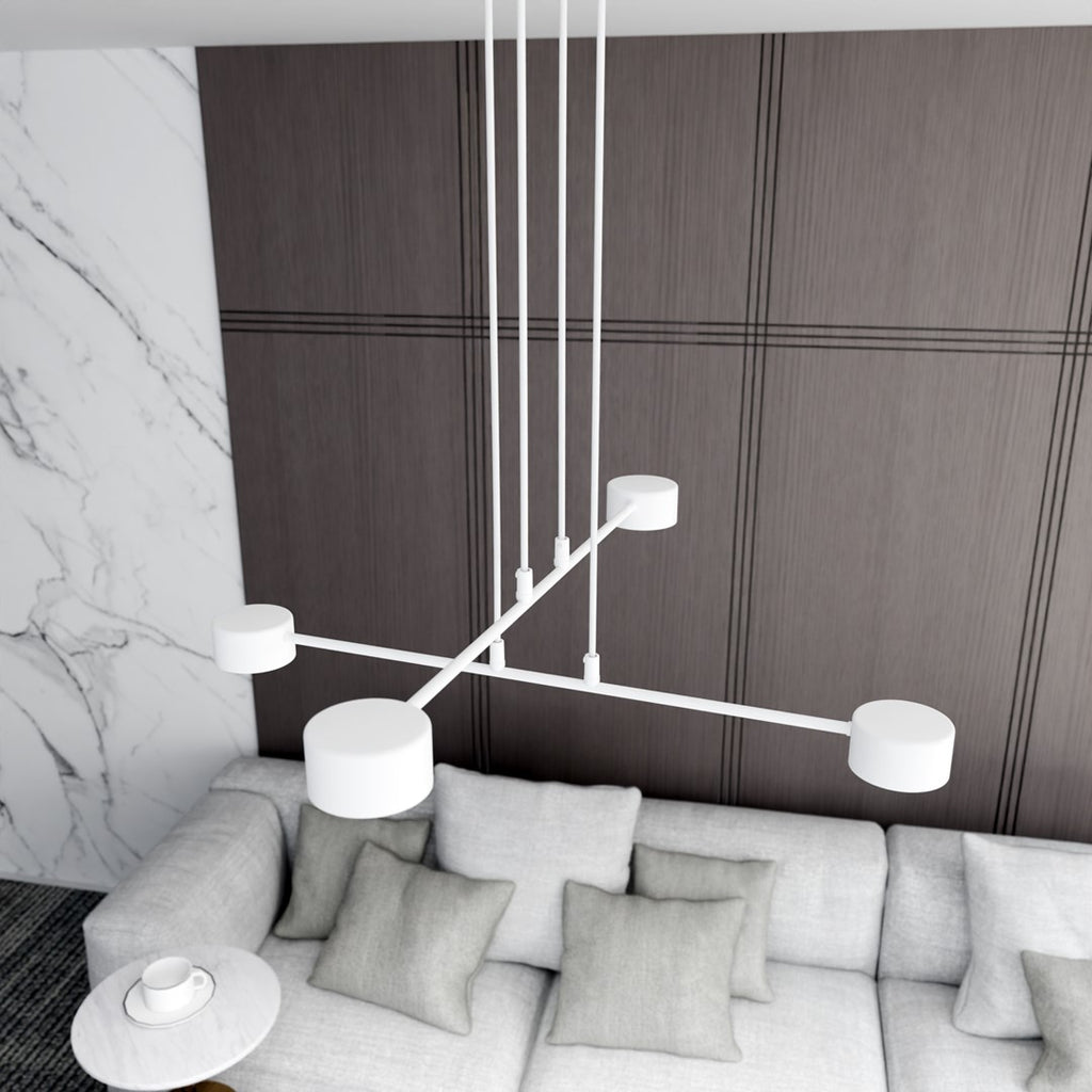 Hanglamp gepoedercoat staal Scandinavisch wit 70 x 100 cm, voor eettafel, keuken en woonkamer