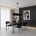 Hanglamp gepoedercoat staal modern Lux zwart 96 x 20 cm, 4 fittingen, voor eettafel of keuken