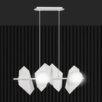 Hanglamp Drifton gepoedercoat staal en glas, wit, 4 fittingen E14, verstelbare hoogte, 90 x 100 cm