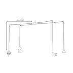Hanglamp spider gepoedercoat staal modern zwart Fuji, 4 fittingen, verstelbaar in hoogte