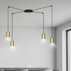 Hanglamp spider gepoedercoat staal modern zwart en goud, 4 lichts met GU10-fittingen