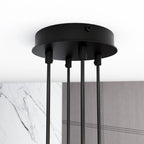 Hanglamp gepoedercoat staal Scandinavisch zwart, 4 lichtpunten, breedte 70 cm, voor eettafel of woonkamer