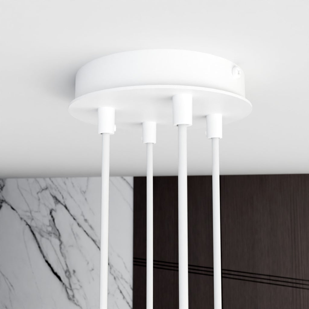 Hanglamp gepoedercoat staal Scandinavisch wit 70 x 100 cm, voor eettafel, keuken en woonkamer