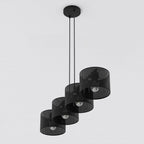 Hanglamp gepoedercoat staal modern Lux zwart 96 x 20 cm, 4 fittingen, voor eettafel of keuken