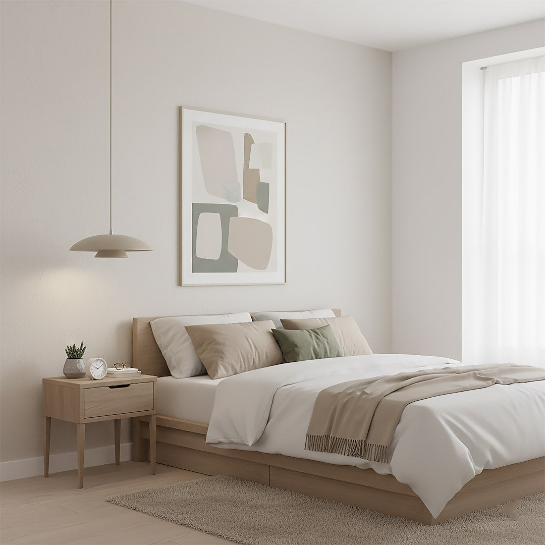 Hanglamp gepoedercoat staal Babel Scandinavisch beige Ø 30 cm, voor eettafel en keukeneiland