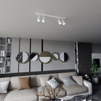 Plafondlamp gepoedercoat staal Flash wit, 70 cm breed, 4 GU10-fittingen voor woonkamer, hal of kantoor