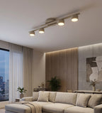 Plafondlamp gepoedercoat staal Fragment, modern, beige, 87 x 29 cm, met 4 fittingen voor woonkamer of slaapkamer