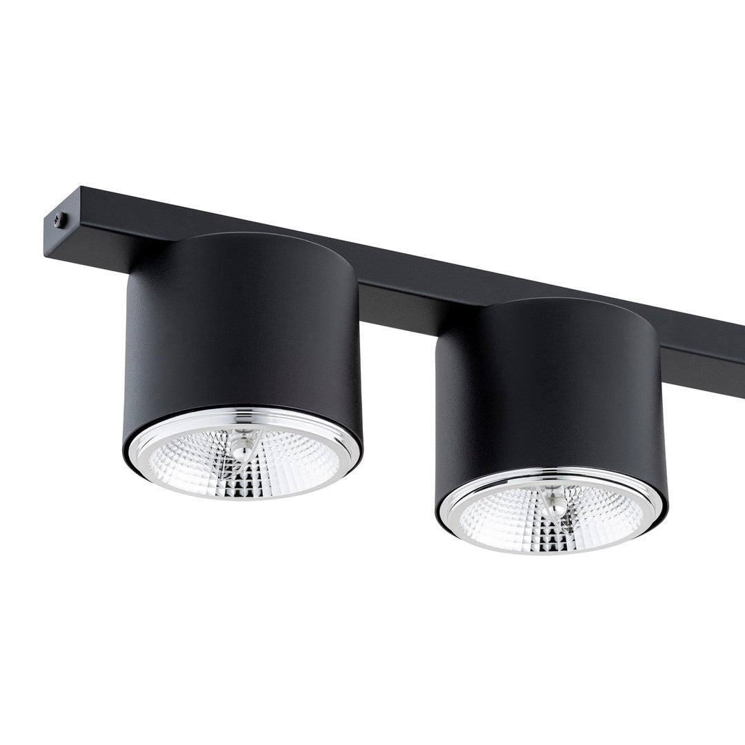Plafondlamp gepoedercoat staal minimalistisch Nano zwart, 4 lichtpunten – 90 cm