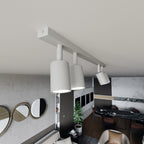 Plafondlamp gepoedercoat staal Flash wit, 70 cm breed, 4 GU10-fittingen voor woonkamer, hal of kantoor