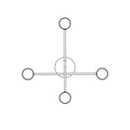 Plafondlamp staal Scandinavisch Halo 4 wit, 4 spots voor led, 60 x 20 cm, voor woonkamer