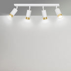 Plafondlamp spots gepoedercoat staal Hiro, wit en goud, 4 lichtpunten, 60 cm breed