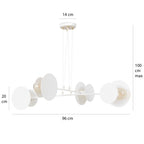 Hanglamp staal modern Idea wit met gouden accenten, 4 lichts E27 – 96 x 100 cm