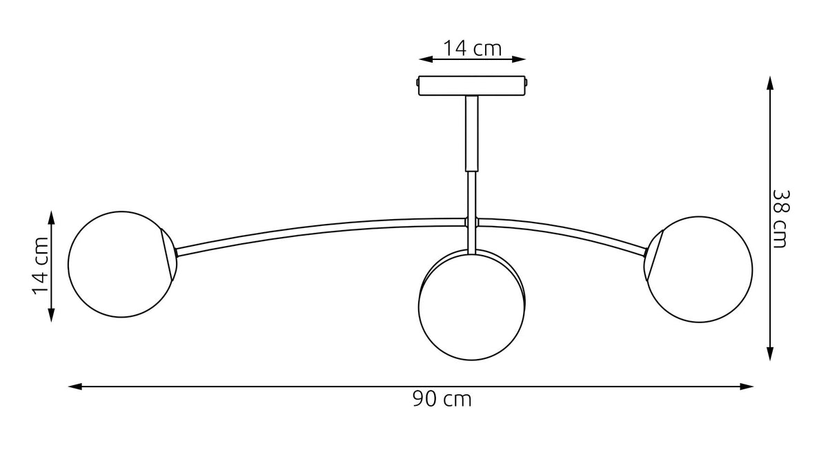 Plafondlamp staal en glas beige modern, 4 witte glazen bollen Ø 14 cm, 60 x 60 cm voor woonkamer