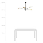 Plafondlamp gepoedercoat staal, modern, Vene zwart met wit en gouden kappen, 4 lichts, 102 x 51 cm, woonkamer en slaapkamer