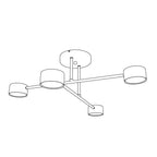 Plafondlamp gepoedercoat staal Halo modern bordeaux 4 lichts, 60 x 60 cm voor woonkamer en slaapkamer