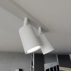 Plafondlamp gepoedercoat staal Flash wit, 70 cm breed, 4 GU10-fittingen voor woonkamer, hal of kantoor