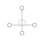 Plafondlamp gepoedercoat staal Halo 4 Scandinavisch zwart, met 4 lichtpunten – 60 x 20 cm
