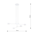 Hanglamp gepoedercoat staal Scandinavisch wit 70 x 100 cm, voor eettafel, keuken en woonkamer