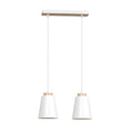 Hanglamp gepoedercoat staal en hout Scandinavisch Bolero wit 40 x 100 cm, 2 E27-fittingen, verstelbare hoogte