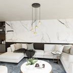 Hanglamp gepoedercoat staal minimalistisch Elit goud met 4 lichtpunten, hoogte verstelbaar, Ø 30 cm