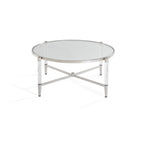 Salontafel rond glas acryl en gepolijst roestvrij staal, Marilyn, Ø 102 cm, woonkamer