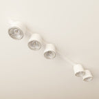 Plafondlamp staal minimalistisch Nano wit, 5 lichtpunten, 116 cm breed, voor woonkamer of hal