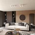 Plafondlamp staal minimalistisch Nano wit, 5 lichtpunten, 116 cm breed, voor woonkamer of hal