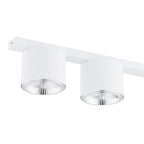 Plafondlamp staal minimalistisch Nano wit, 5 lichtpunten, 116 cm breed, voor woonkamer of hal