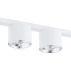 Plafondlamp staal minimalistisch Nano wit, 5 lichtpunten, 116 cm breed, voor woonkamer of hal