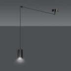 Hanglamp gepoedercoat staal Traker modern zwart, spider-ontwerp met verstelbare hoogte, 1 fitting