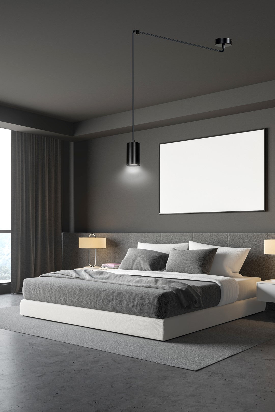 Hanglamp gepoedercoat staal Traker modern zwart, spider-ontwerp met verstelbare hoogte, 1 fitting
