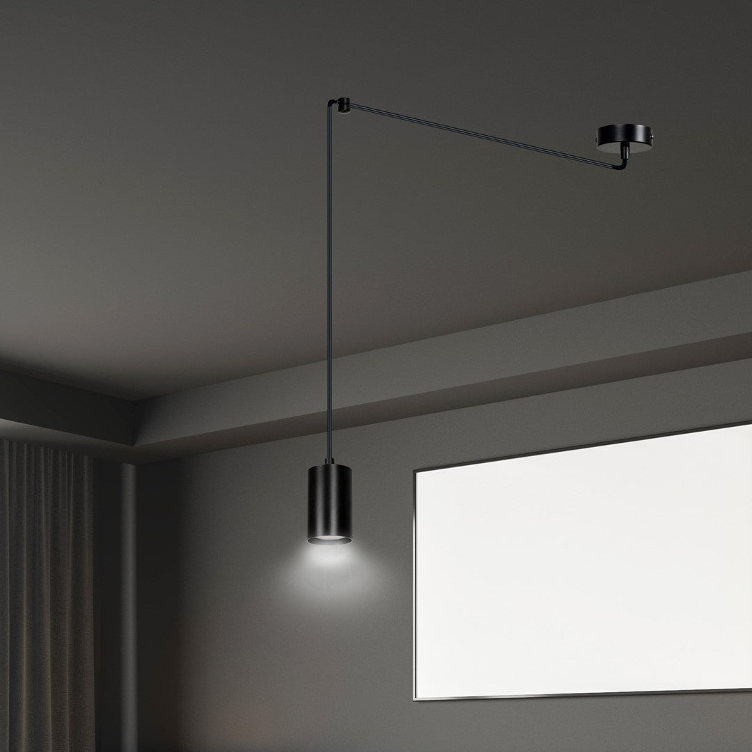 Hanglamp gepoedercoat staal Traker modern zwart, spider-ontwerp met verstelbare hoogte, 1 fitting