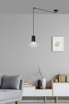 Hanglamp gepoedercoat staal Traker modern zwart, spider-ontwerp met verstelbare hoogte, 1 fitting