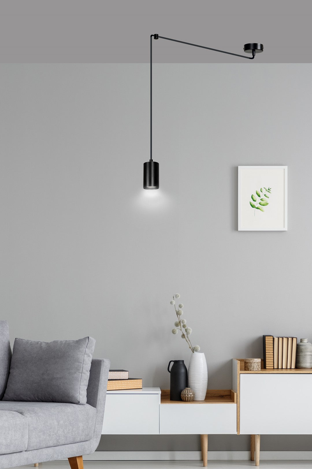 Hanglamp gepoedercoat staal Traker modern zwart, spider-ontwerp met verstelbare hoogte, 1 fitting
