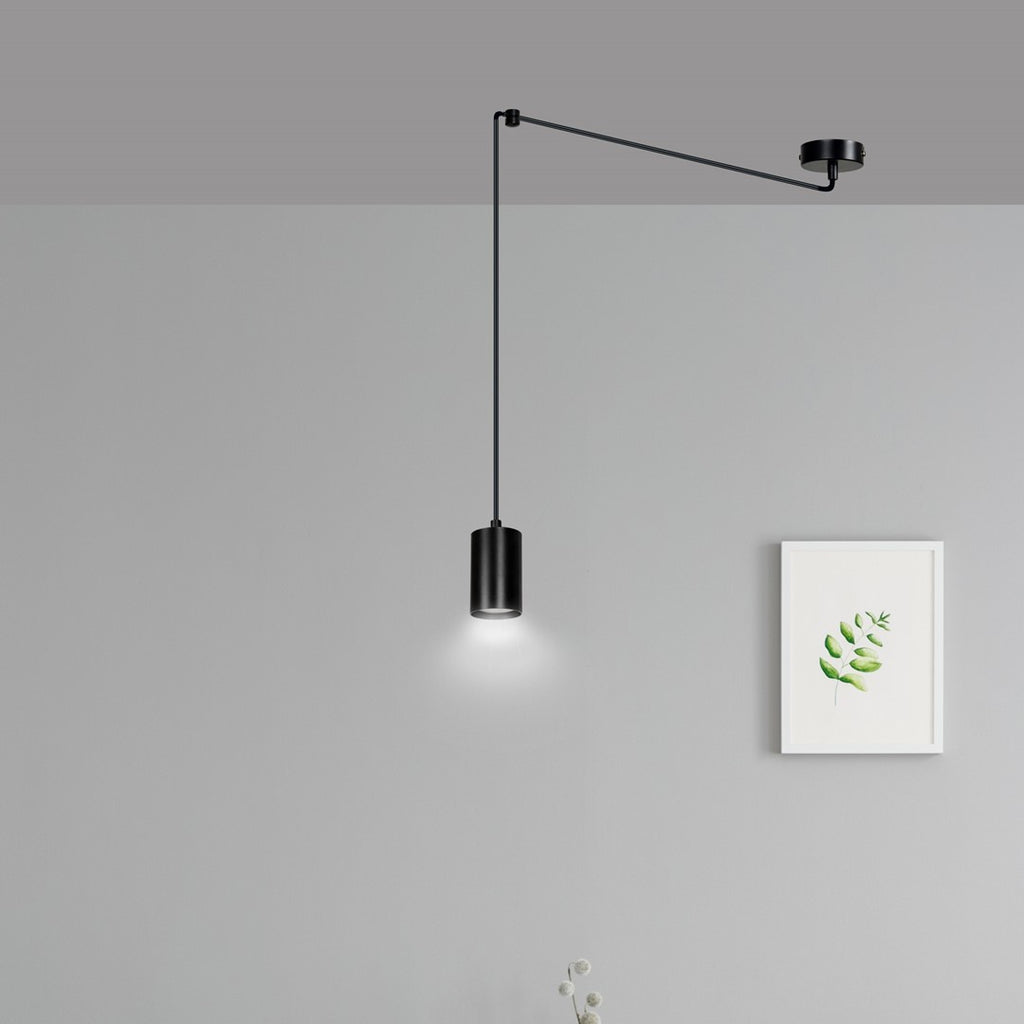 Hanglamp gepoedercoat staal Traker modern zwart, spider-ontwerp met verstelbare hoogte, 1 fitting