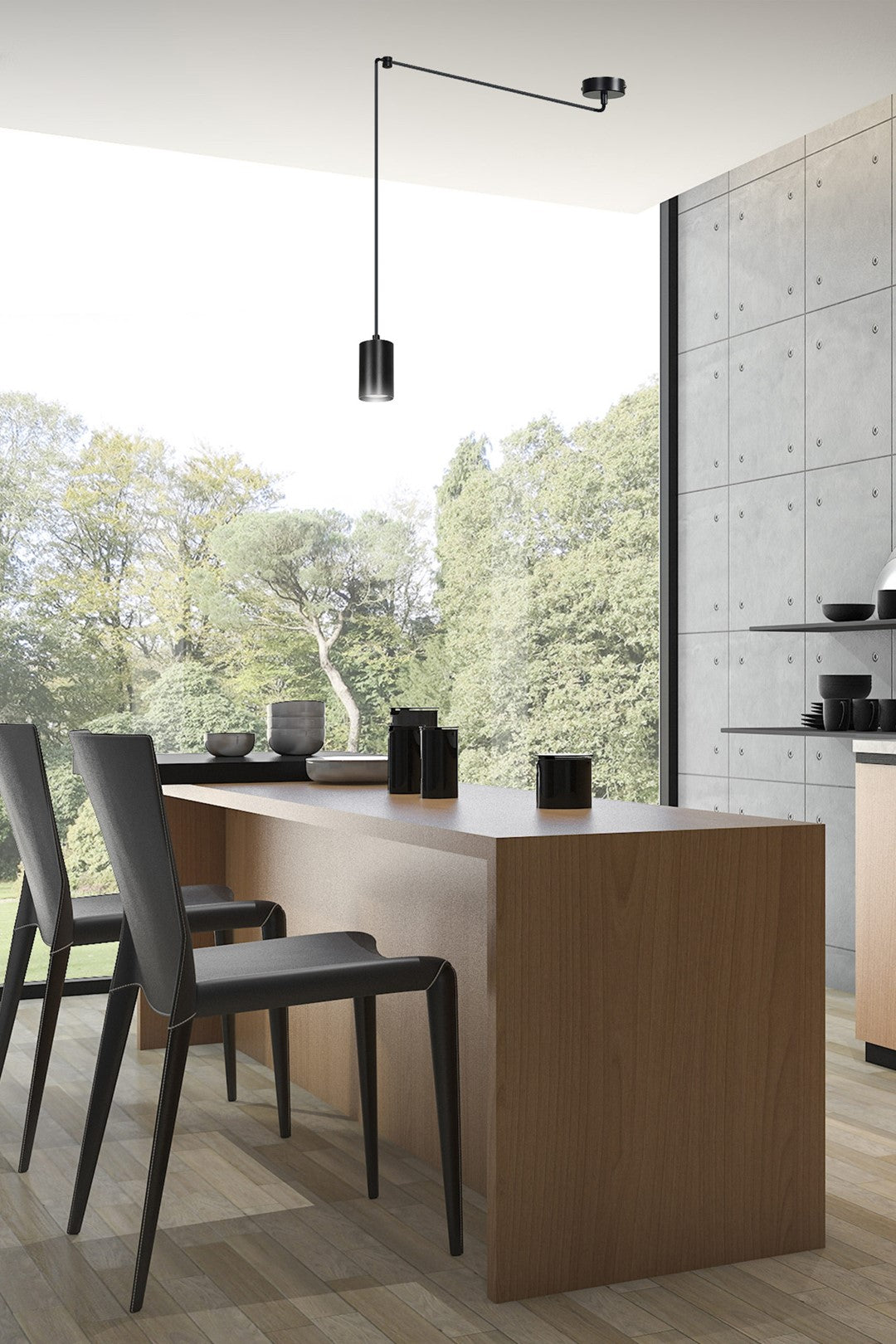 Hanglamp gepoedercoat staal Traker modern zwart, spider-ontwerp met verstelbare hoogte, 1 fitting