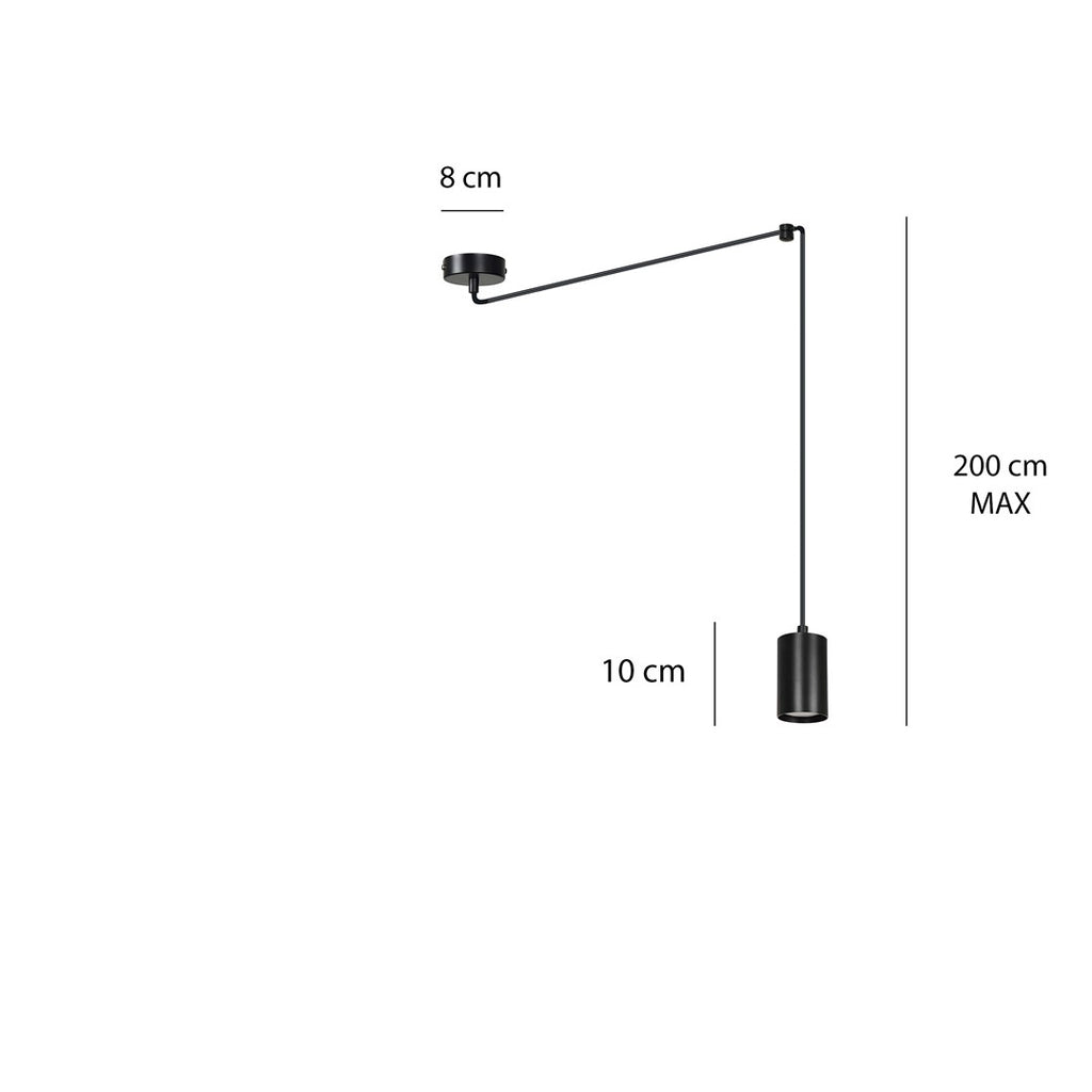 Hanglamp gepoedercoat staal Traker modern zwart, spider-ontwerp met verstelbare hoogte, 1 fitting