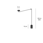 Hanglamp gepoedercoat staal Traker modern zwart, spider-ontwerp met verstelbare hoogte, 1 fitting