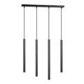 Hanglamp Selter 4 lichts gepoedercoat staal mat zwart, minimalistisch, breedte 60 cm, verstelbare hoogte